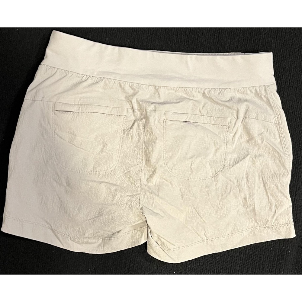 Athleta Shorts Womens 2 Khaki Lightweight Hiking Walking Elastic Waist Pockets - Picture 5 of 9